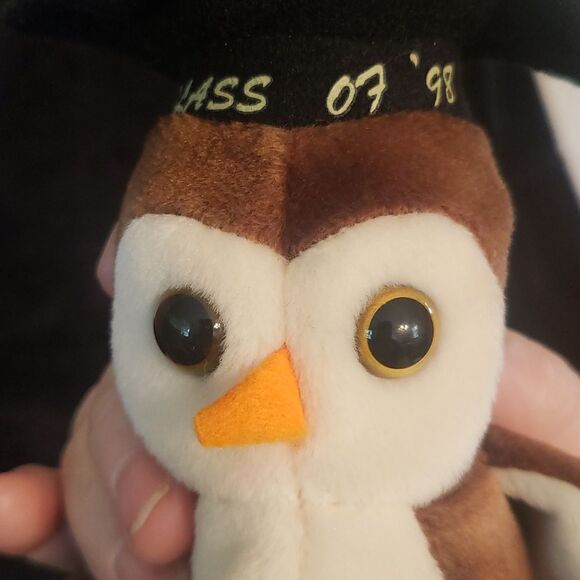 Vintage 1998 Ty Beanie Baby WISE the Owl - "Class of 1998" - Picture 3 of 8